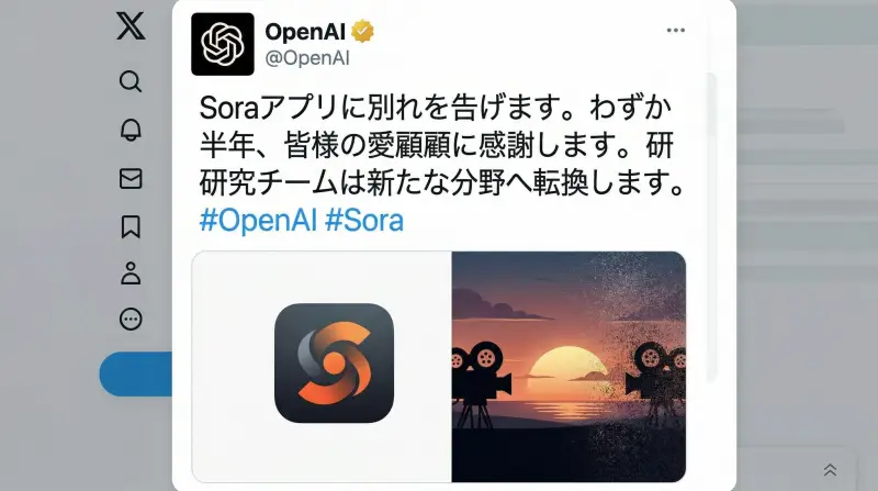 openai sora app discontinuation sns post